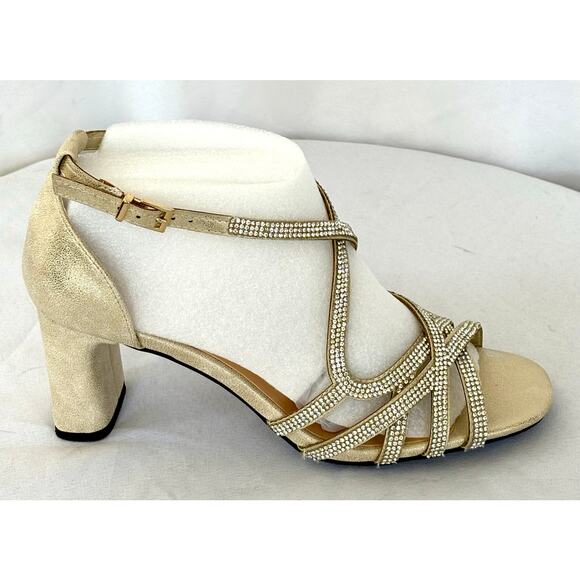 Bella Vita Women's Aliette Dress Sandals Heels Size 7.5 M Gold Metallic NWT - Picture 9 of 9